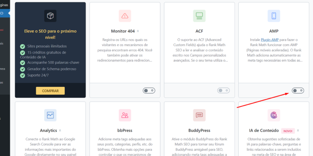 Configurando o AMP com Rank Math SEO