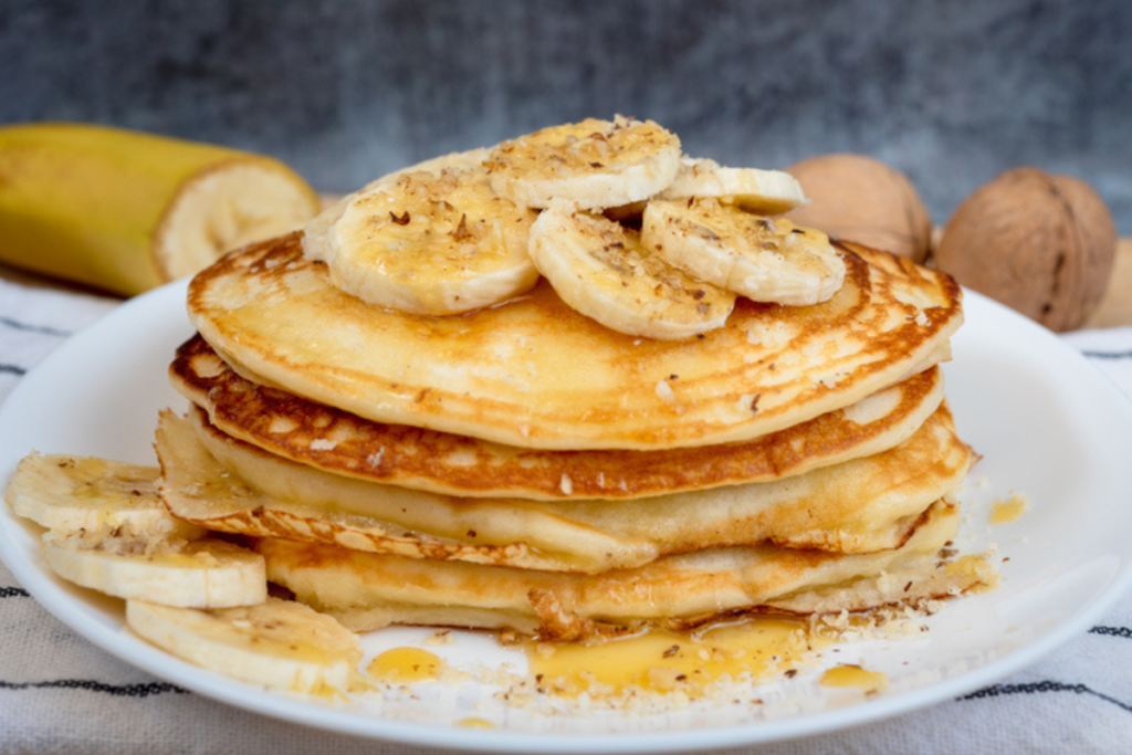 A última das receitas saudáveis é a Panqueca de banana e aveia