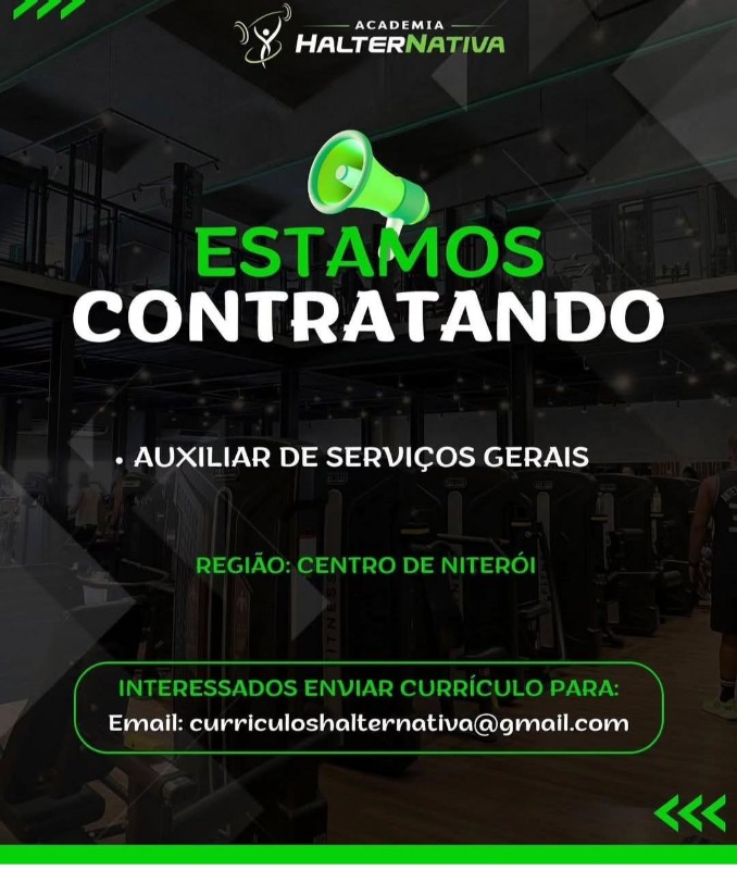 1 Vaga de emprego para Auxiliar De Serviços Gerais na empresa Academia Halternativa em 18/09