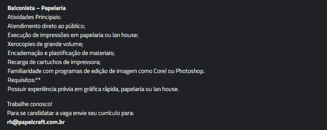 1 Vaga de emprego para Baconista na empresa Papelcraft em 10/09