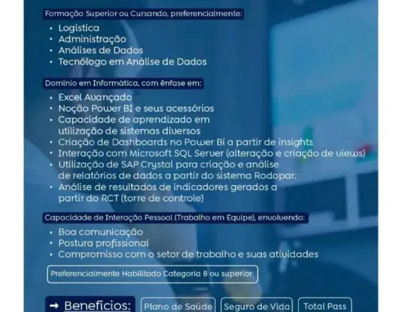 1 Vaga de emprego para Analista Setor Torre De Controle na empresa Lamonica Logistica em 10/09