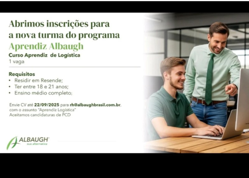 1 Vaga de emprego para Aprendiz De Logística na empresa Albaugh (Resende) em 20/09