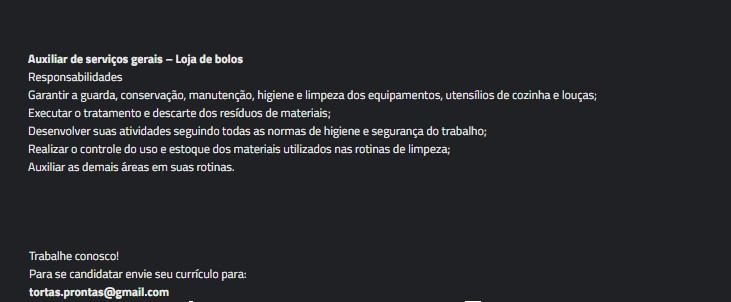 1 Vaga de emprego para Auxiliar De Serviços Gerais na empresa Oh, Boy! em 10/09