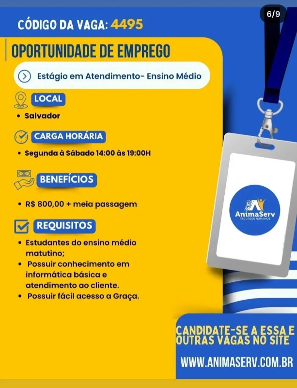 1 Vaga de emprego para Estágio De Atendimento na empresa Animserv Recursos Humanos em 18/09