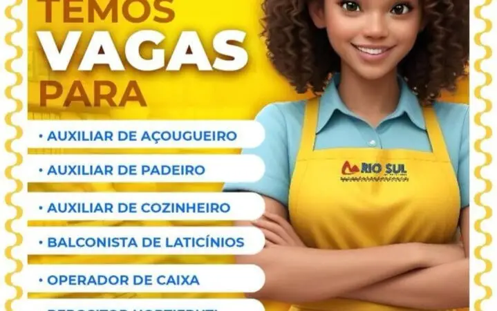 7 Vagas de emprego para Auxiliar De Açougueiro, Auxiliar De Padeiro, Auxiliar De Cozinheiro, Balconista De Laticínios, Operador De Caixa, Repositor Hortifruti, Repositor Mercearia na empresa Rio Sul em 09/09