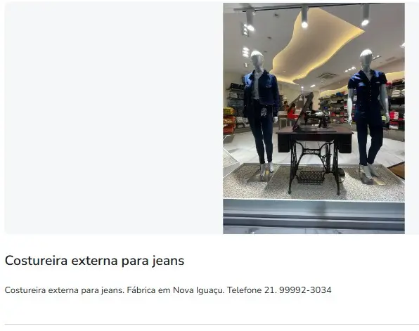 1 Vaga de emprego para Costureira Externa Para Jeans na Cidade Rio de Janeiro em 11/09