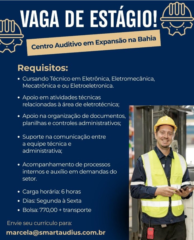1 Vaga de emprego para Estagiário De Eletrotécnica na empresa Smart Audius em 19/09