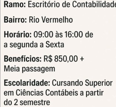1 Vaga de emprego para Estágio Ciências Contábeis na empresa Nurec em 10/09