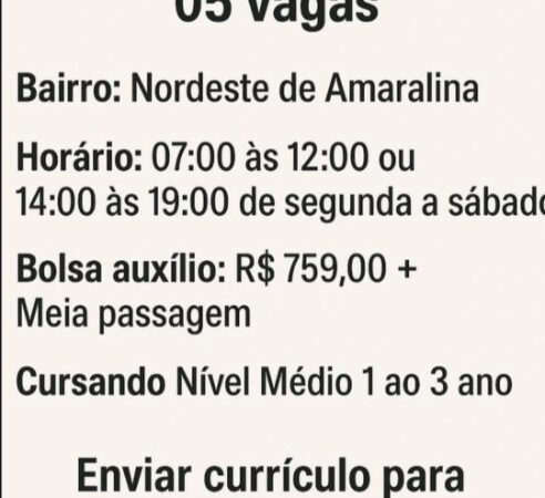5 Vagas de emprego para Estágio Atendimento na empresa Nurec em 10/09