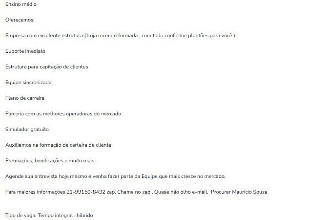 1 Vaga de emprego para Consultor De Vendas sem experiência na Cidade Rio de Janeiro em 11/09
