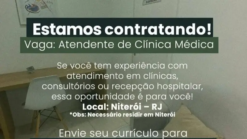 1 Vaga de emprego para Atendente De Clínica Médica na empresa Clínica CP em 09/09