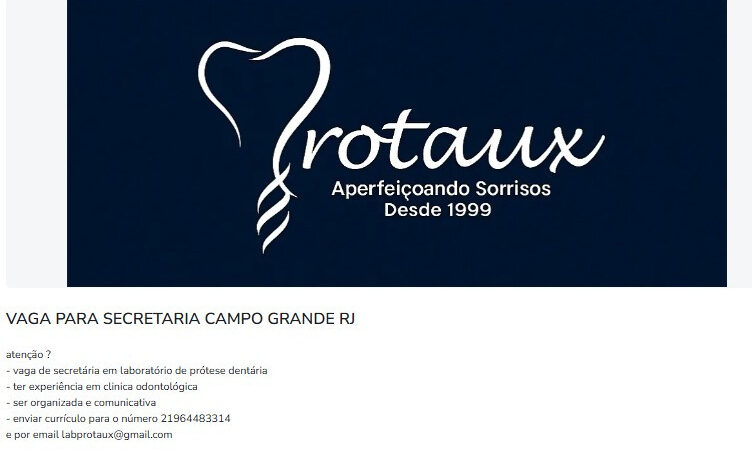 1 Vaga de emprego para Secretária na Cidade Campo Grande em 11/09