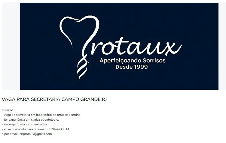 1 Vaga de emprego para Secretária na Cidade Campo Grande em 11/09