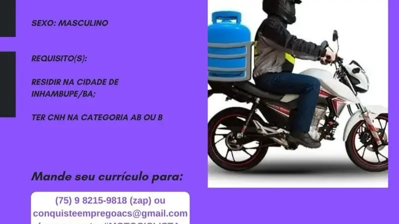 1 Vaga de emprego para Motociclista, Entregador De Gás no Bairro Inhambupe em 10/09
