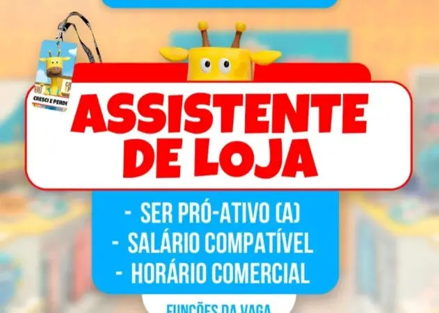 1 Vaga de emprego para Assistente De Loja na empresa Cresci e Perdi em 11/09