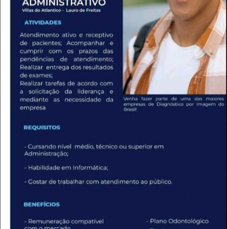 1 Vaga de emprego para Estagiário Administrativo na empresa Delfin Inteligencia Diagnostica em 10/09