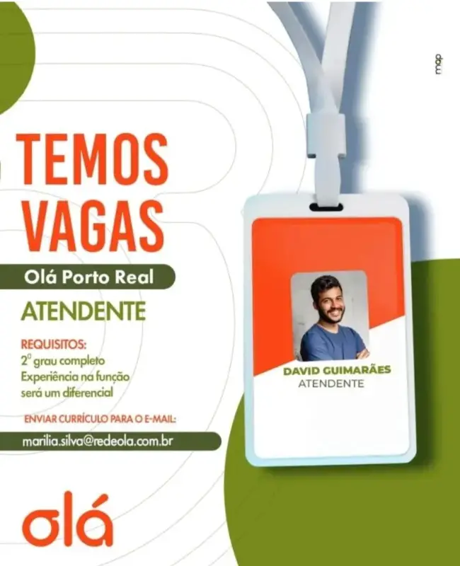 1 Vaga de emprego para Atendente sem experiência na empresa Olá Porto Real em 11/09