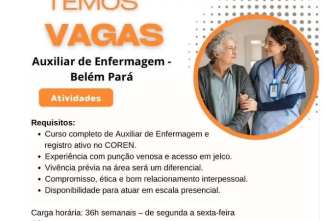 1 Vaga de emprego para Auxiliar De Enfermagem na empresa GPD CONSULTORIA E SERVIÇOS em 07/09