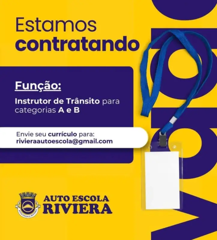 1 Vaga de emprego para Instrutor De Trânsito na empresa Auto Escola Riviera em 09/09