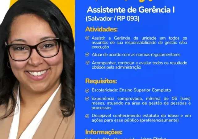 1 Vaga de emprego para Assistente De Gerência I na empresa Trinnus RH em 10/09