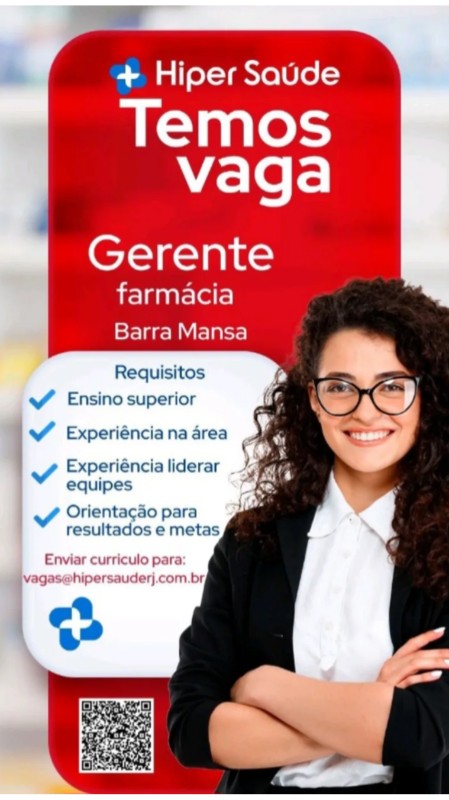 1 Vaga de emprego para Gerente De Farmácia na empresa Hiper Saúde em 18/09
