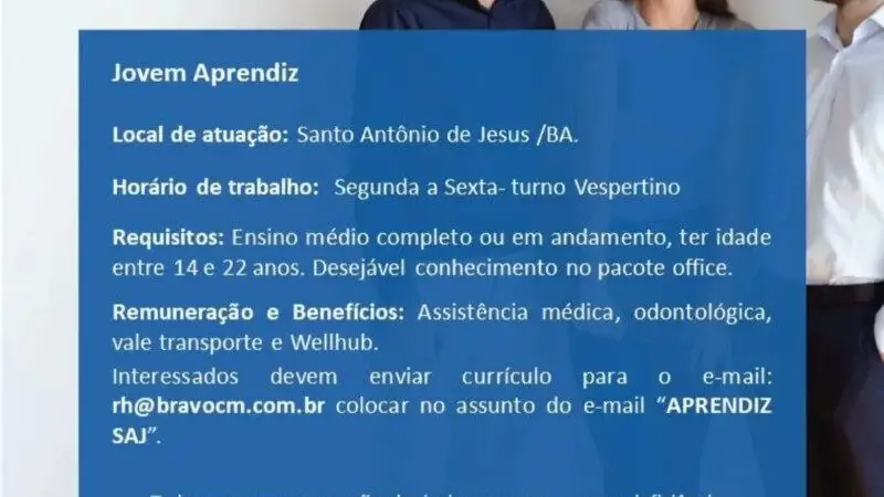 1 Vaga de emprego para Jovem Aprendiz na empresa Bravo Caminhões e Ônibus em 10/09