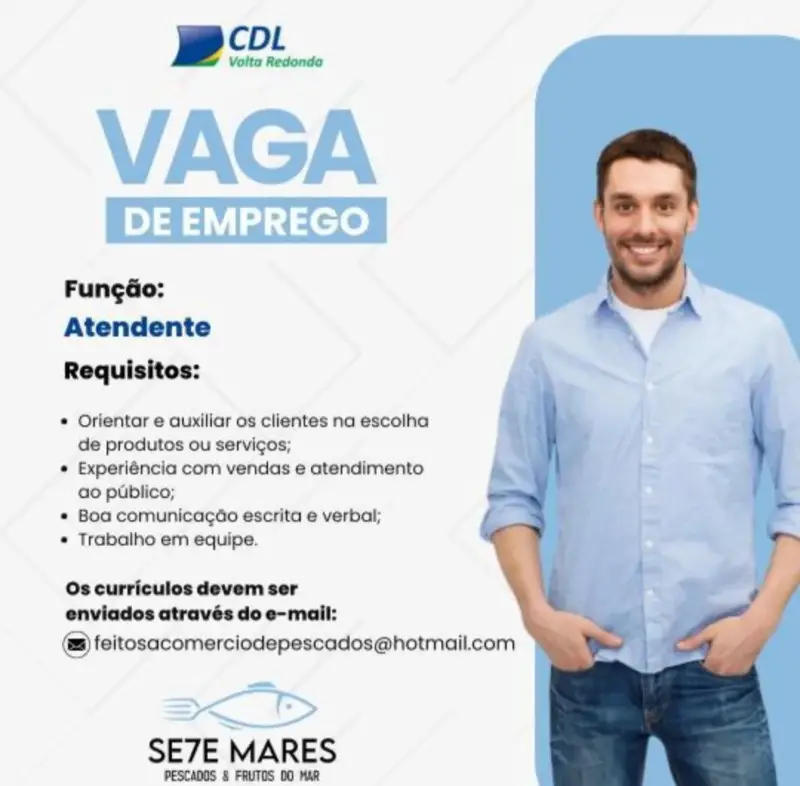 1 Vaga de emprego para Atendente na empresa Se7e Mares em 11/09
