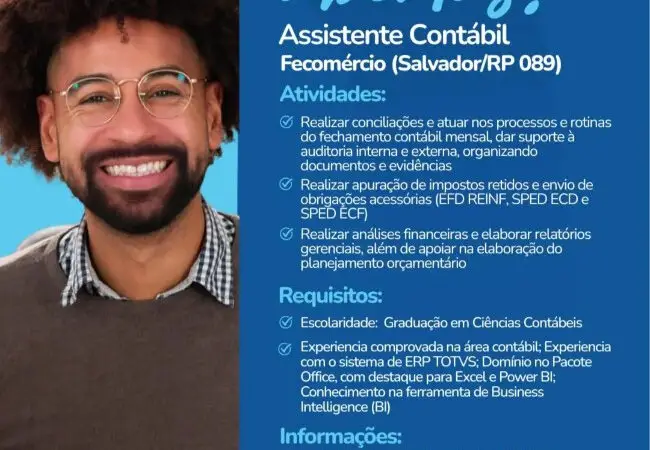 1 Vaga de emprego para Assistente Contábil na empresa Trinnus RH em 10/09