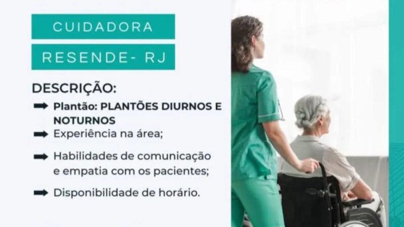1 Vaga de emprego para Cuidadora na empresa Chcsaúde em 09/09