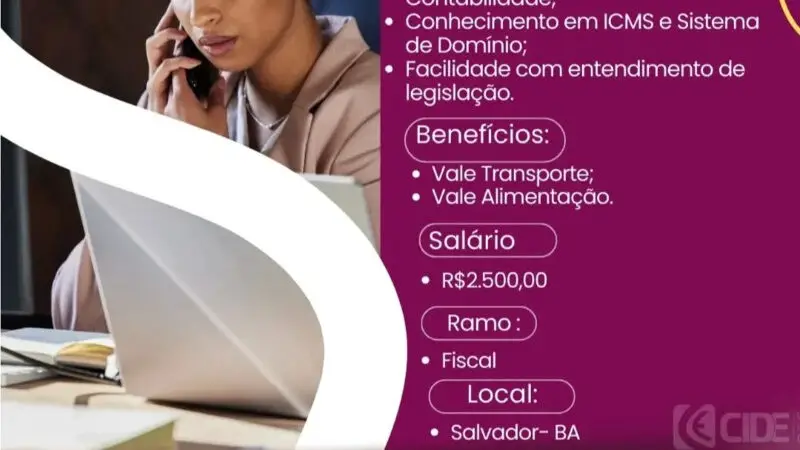 1 Vaga de emprego para Assistente Fiscal na empresa Cide em 10/09