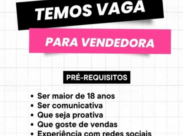 1 Vaga de emprego para Vendedora na Cidade Rio de Janeiro em 09/09