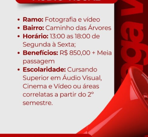 1 Vaga de emprego para Estágio Áudio Visual na empresa Nurec em 11/09