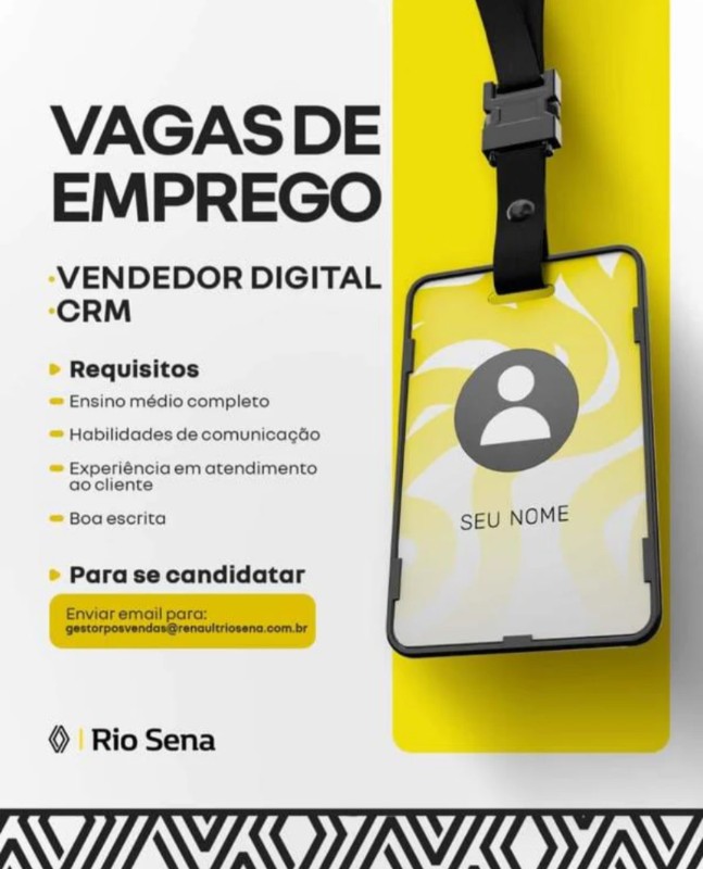 1 Vaga de emprego para Vendedor Digital Crm na empresa Rio Sena em 20/09