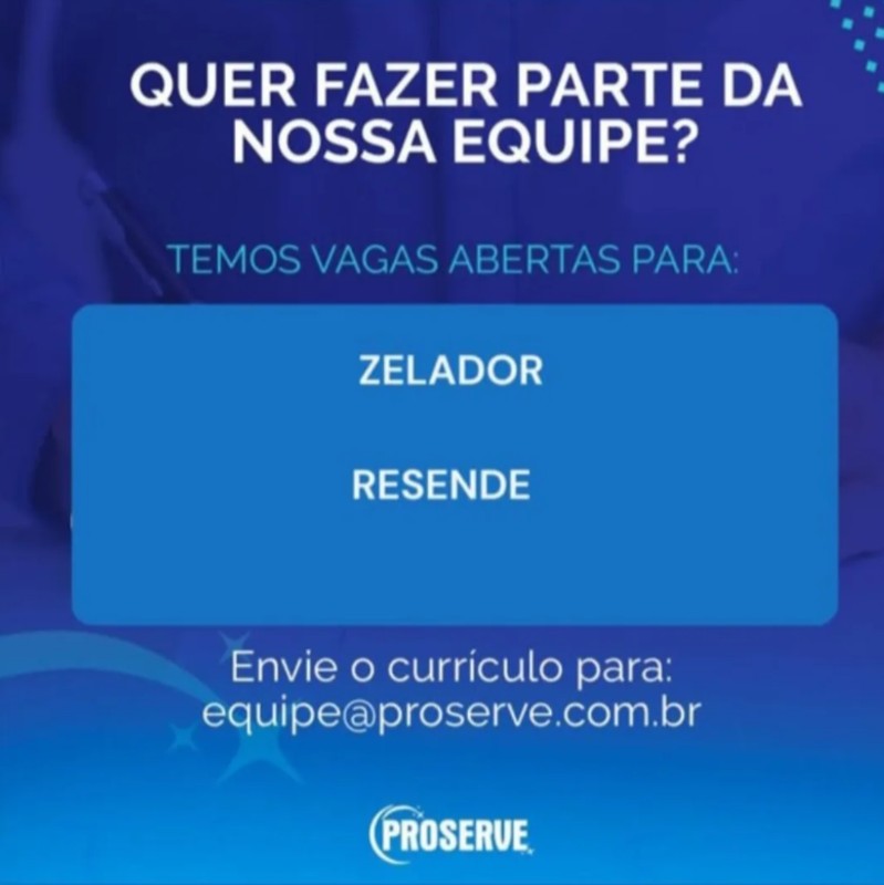 1 Vaga de emprego para Zelador na empresa Proserve em 20/09