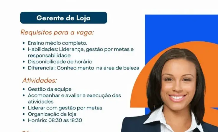 1 Vaga de emprego para Gerente De Loja sem experiência na empresa limiarh em 11/09