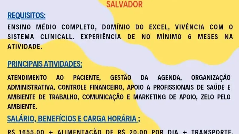 1 Vaga de emprego para Secretária De Clínica na empresa Valverde Consultoria RH em 11/09
