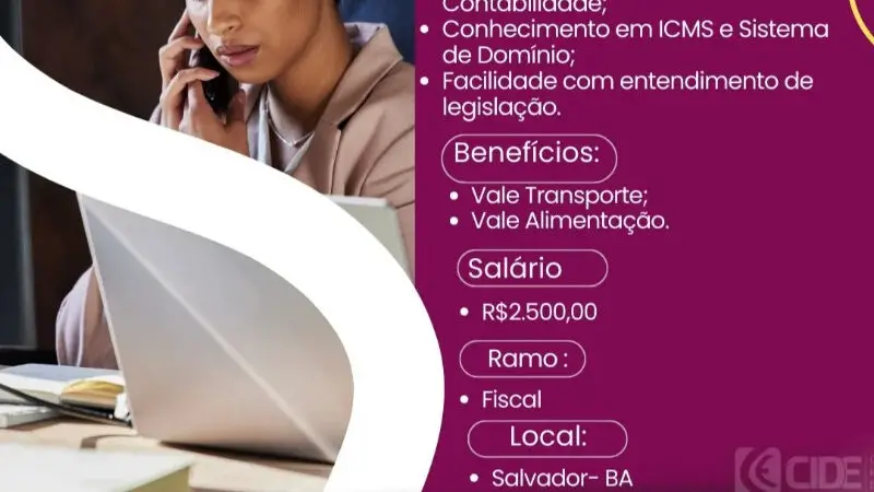 1 Vaga de emprego para Assistente Fiscal na empresa Cide em 11/09