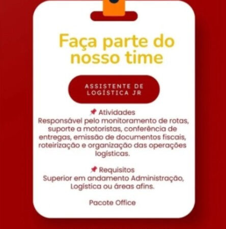 1 Vaga de emprego para Assistente De Logística Jr na empresa R Alimentos em 11/09