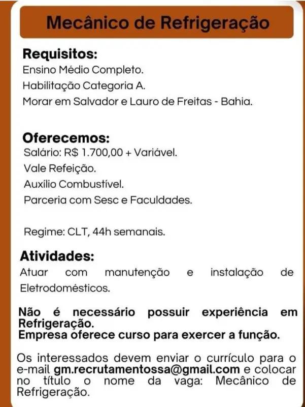 1 Vaga de emprego para Assistente De Logística Jr no Segmento de Refrigeração em 11/09