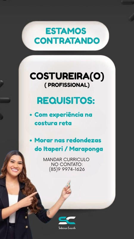 1 Vaga de emprego para Costureiro na empresa Grupo Sabrina Campelo em 12/09