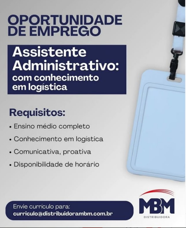 1 Vaga de emprego para Auxliar Administrativo na empresa MBM em 17/09