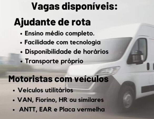 2 Vagas de emprego para Ajudante De Rota, Motorista na empresa Império Logística em 11/09