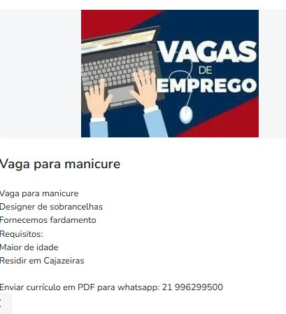 1 Vaga de emprego para Manicure no Bairro Cajazeiras em 11/09