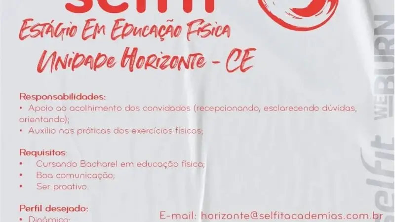 1 Vaga de emprego para Estagiário De Educação Física na empresa Academia Selfit em 12/09