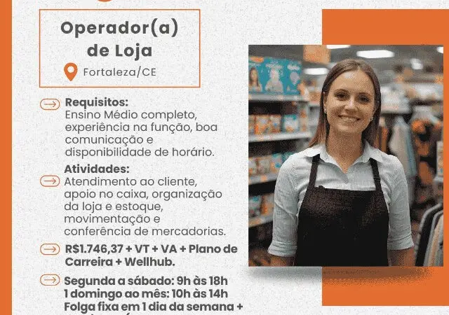 1 Vaga de emprego para Operador De Loja no segmento comercial em 08/09
