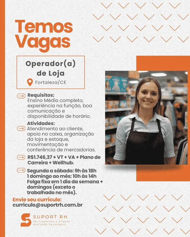 1 Vaga de emprego para Operador De Loja no segmento comercial em 08/09