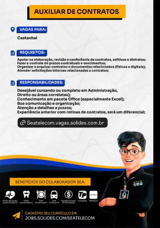 1 Vaga de emprego para Auxilair De Contratos na cidade em 06/09