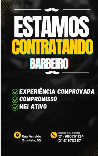 1 Vaga de emprego para Barbeiro na Cidade Rio de Janeiro em 25/09