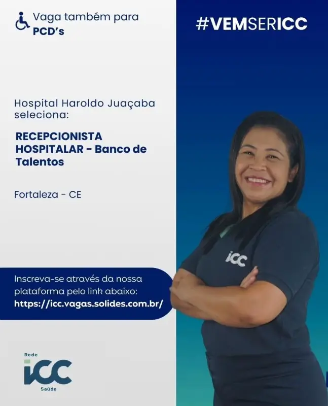 1 Vaga de emprego para Recepcionista Hospitalar na empresa Hospital Haroldo Juaçaba em 11/09