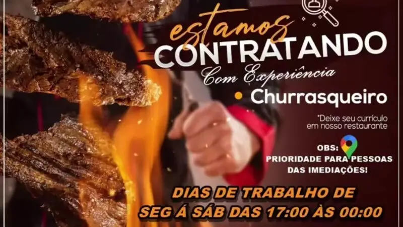 1 Vaga de emprego para Churrasqueiro na empresa Gerinho Espetos em 12/09